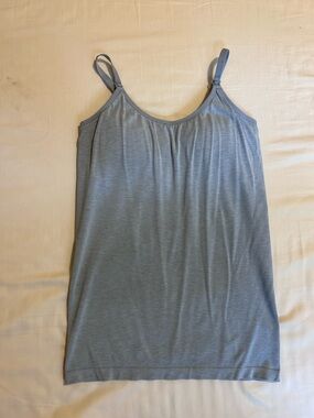 Grey/Gray Clip Strap Maternity Nursing Tank Top Undershirt